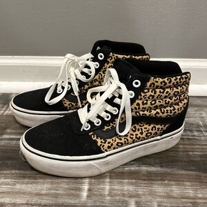 Vans Hi Tops Cheetah Leopard print